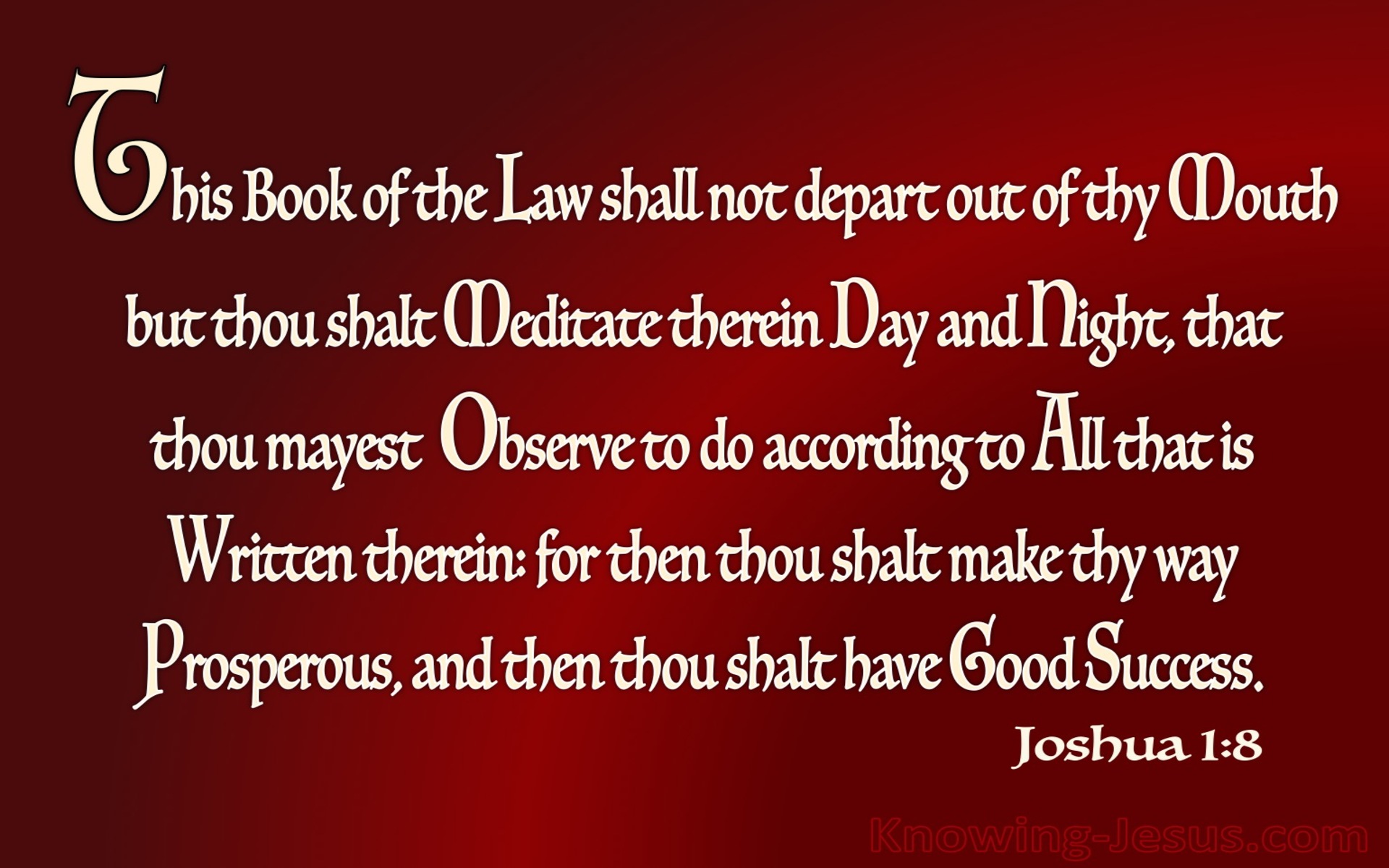 Joshua 1:8 Meditate On God's Word Day And Night (maroon)